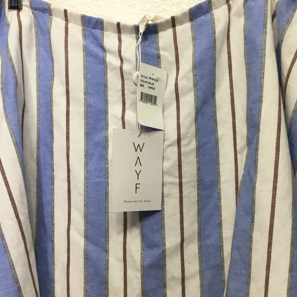 NWT WAYF Striped Linen Skirt